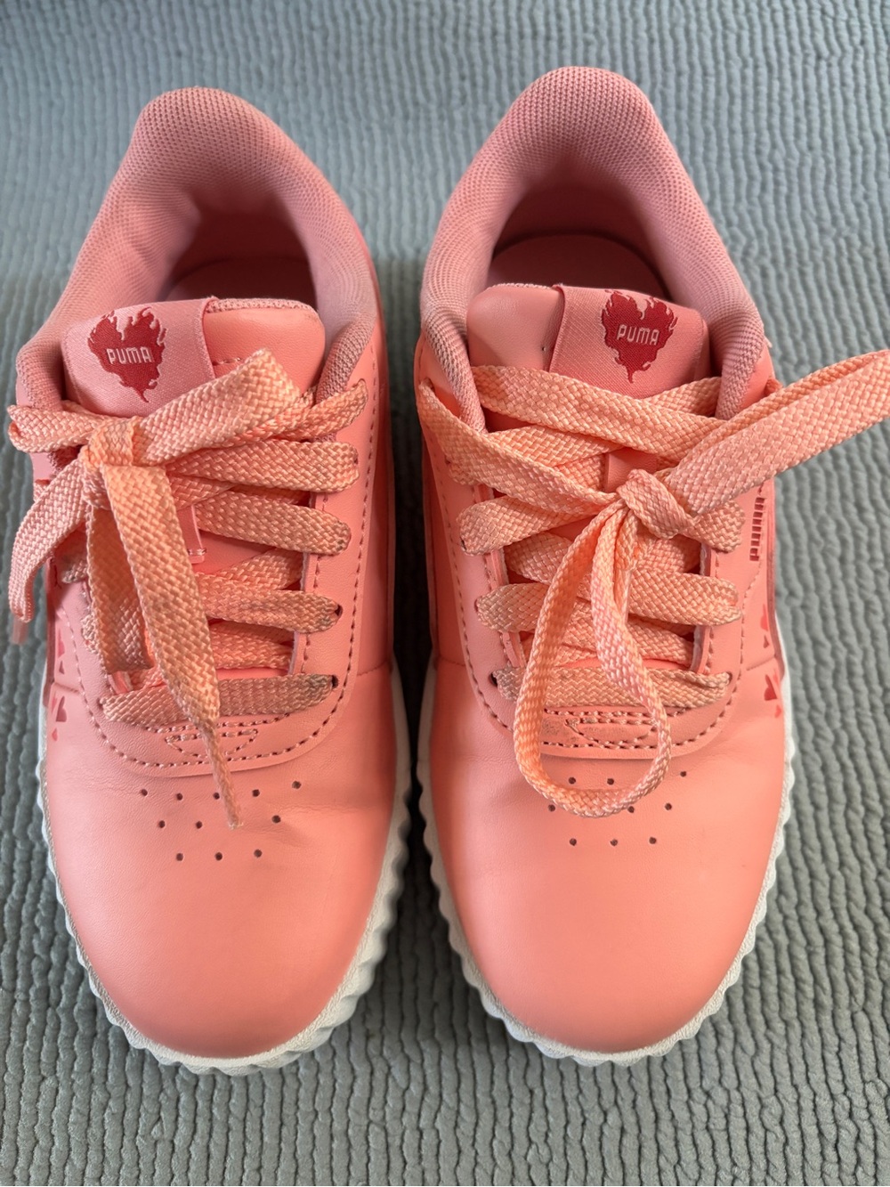 Puma Youth Coral Pink Lace-Up Sneakers